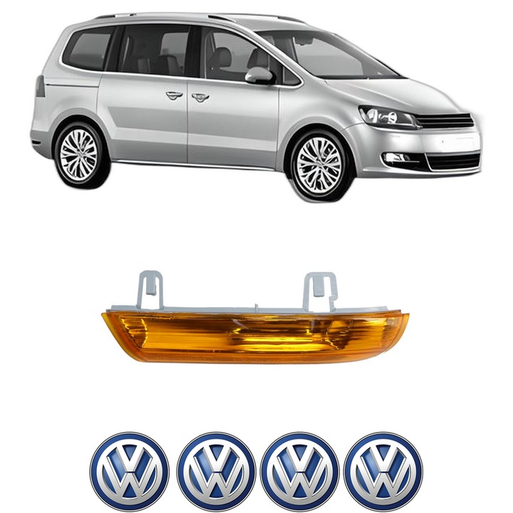 Indicator oglinda Partea Stanga Volkswagen SHARAN (7N1, 7N2) din 2010-2022, Auto, Blic, 4 Stickere auto cu Volkswagen