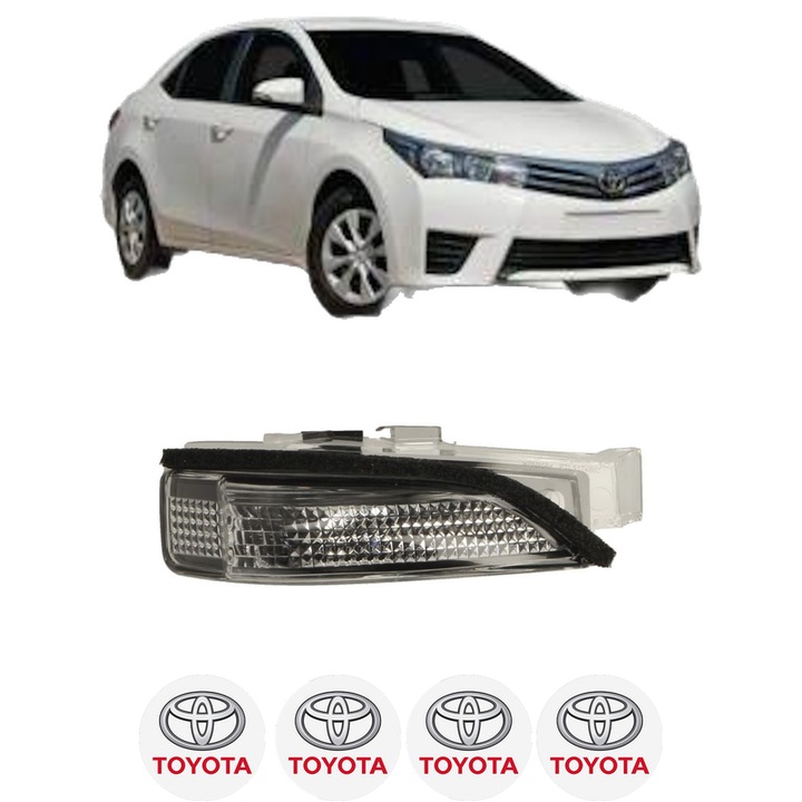 IndicatorOglinda Dreapta TOYOTA COROLLA Saloon (_E18_, ZRE1_) din 2013-2019, Auto, Blic, 4 Stickere auto cu TOYOTA