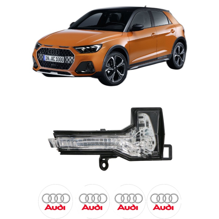 Semnalizator Oglinda Dreapta AUDI A1 City Carver (GBH) din 2019-2022, Auto, Blic, 4 Stickere auto cu AUDI