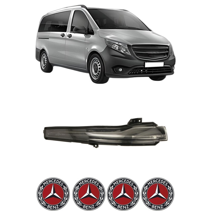 IndicatorOglinda Stanga MERCEDES-BENZ VITO Tourer (W447) din 2014-2019, Auto, Blic, 4 Stickere auto cu MERCEDES-BENZ