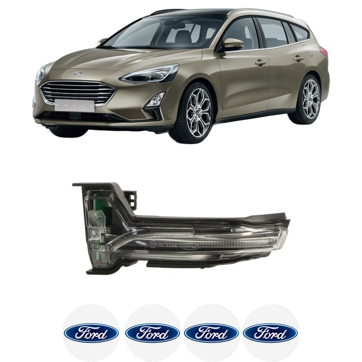IndicatorOglinda Stanga FORD FOCUS IV Turnier (HP) din 2018-2022, Auto, Blic, 4 Stickere auto cu FORD
