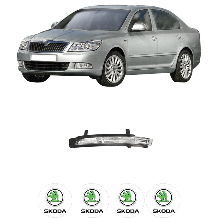 Indicator oglinda Partea Stanga SKODA OCTAVIA II (1Z3) din 2004-2013, Auto, Blic, 4 Stickere auto cu SKODA