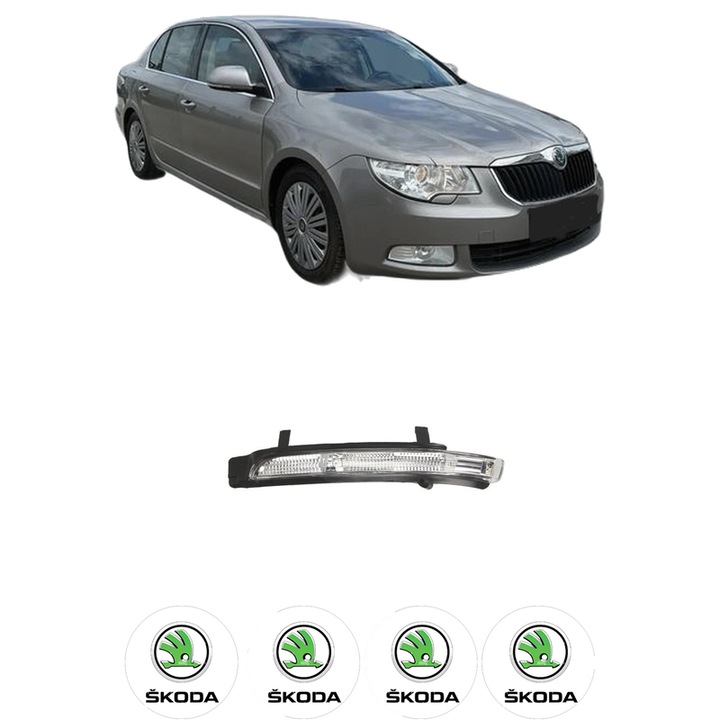 Indicator oglinda Partea Stanga SKODA SUPERB II (3T4) din 2008-2015, Auto, Blic, 4 Stickere auto cu SKODA