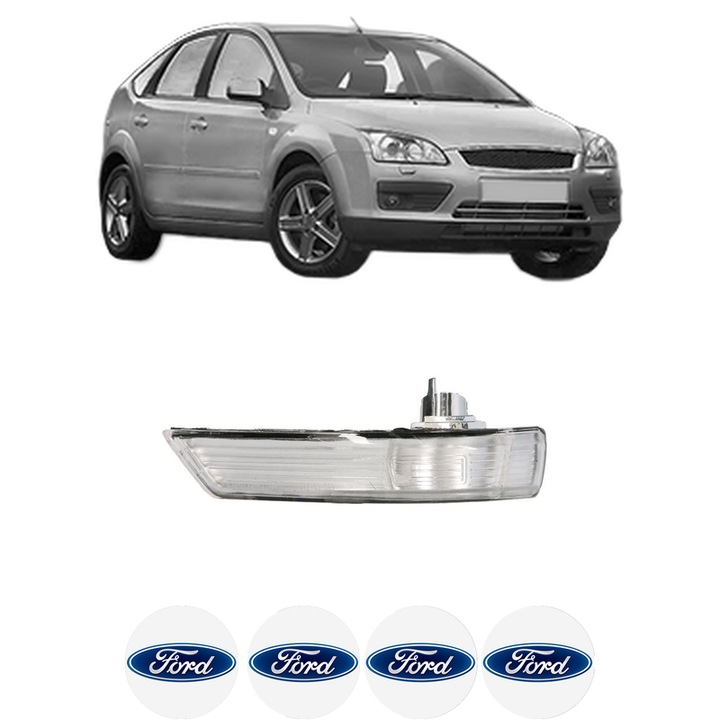 Indicator oglinda Fata Stanga FORD FOCUS II (DA_, HCP, DP) din 2004-2012, Auto, Blic, 4 Stickere auto cu FORD