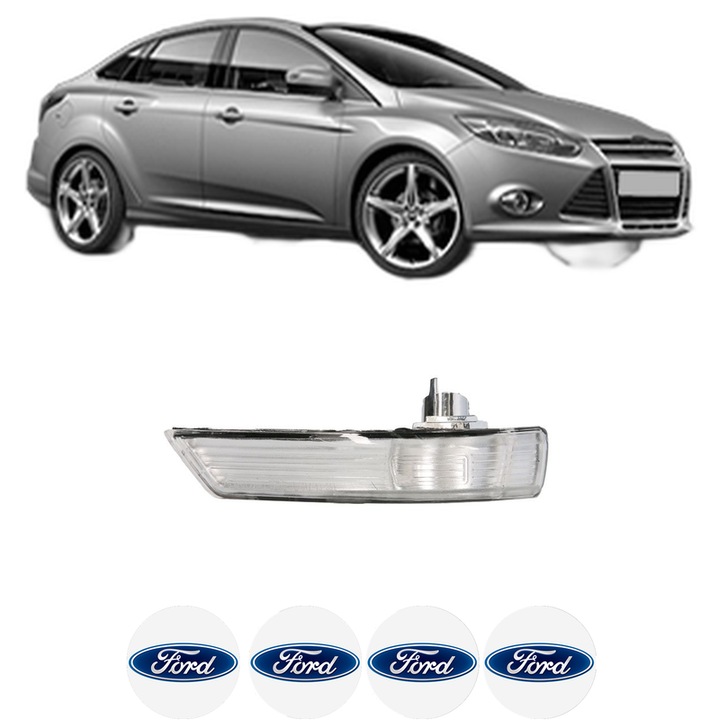 Indicator oglinda Fata Stanga FORD FOCUS III Saloon din 2010-2020, Auto, Blic, 4 Stickere auto cu FORD