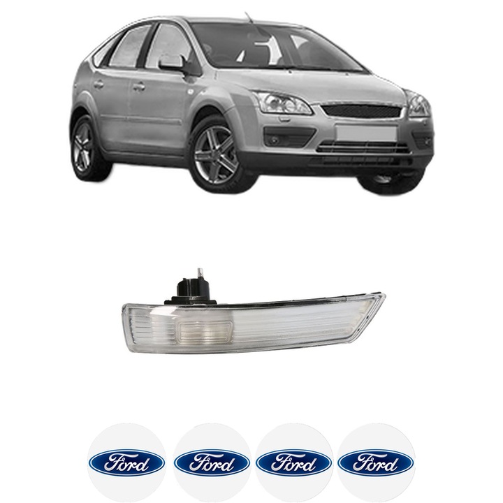 Indicator oglinda Fata Dreapta FORD FOCUS II (DA_, HCP, DP) din 2004-2012, Auto, Blic, 4 Stickere auto cu FORD