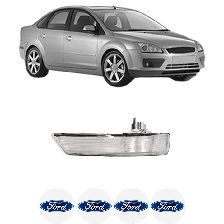 Indicator oglinda Fata Stanga FORD FOCUS II Saloon (DB_, FCH, DH) din 2005-2012, Auto, Blic, 4 Stickere auto cu FORD