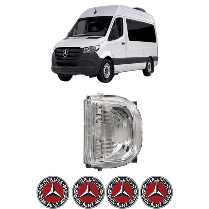 Indicator oglinda Fata Dreapta MERCEDES-BENZ SPRINTER 3-t Tourer Bus (B907) din 2018-2021, Auto, Blic, 4 Stickere auto cu MERCEDES-BENZ
