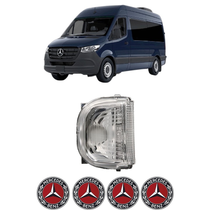 Indicator oglinda Fata Stanga MERCEDES-BENZ SPRINTER 3, 5-t Van (B907, B910) din 2018-2025, Auto, Blic, 4 Stickere auto cu MERCEDES-BENZ
