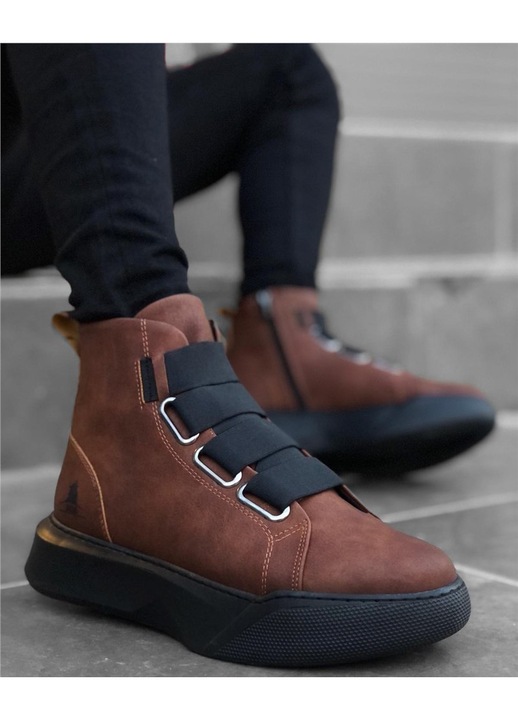 Férfi bakancs, Ökológiai bőr, Base, 322262, Sötétbarna, 40