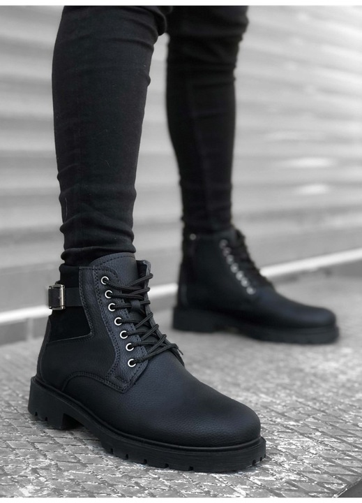 Férfi csizma, Műbőr, Base, 322396, Fekete, 41