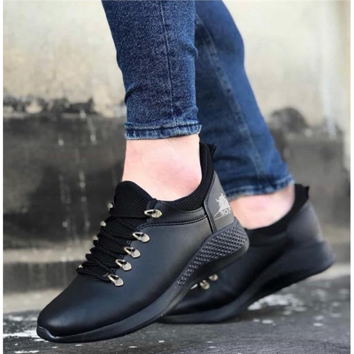 Férfi cipők, Ökológiai bőr, Base, 322435, Fekete, 41