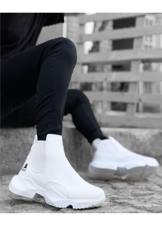 Férfi csizma, Ökológiai bőr, Base, 361670, Fehér, 40