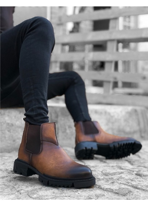 Férfi csizma, Ökológiai bőr, Base, 362090, Barna, 41