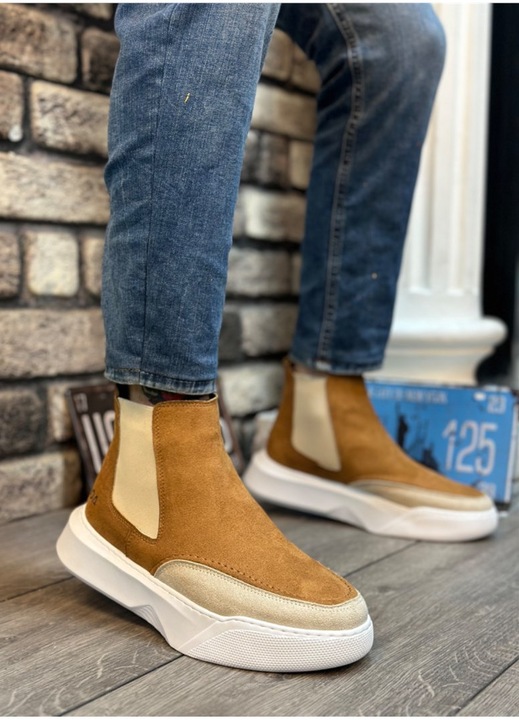 Férfi cipő, Velúr, Base, 411022, Krém, 40