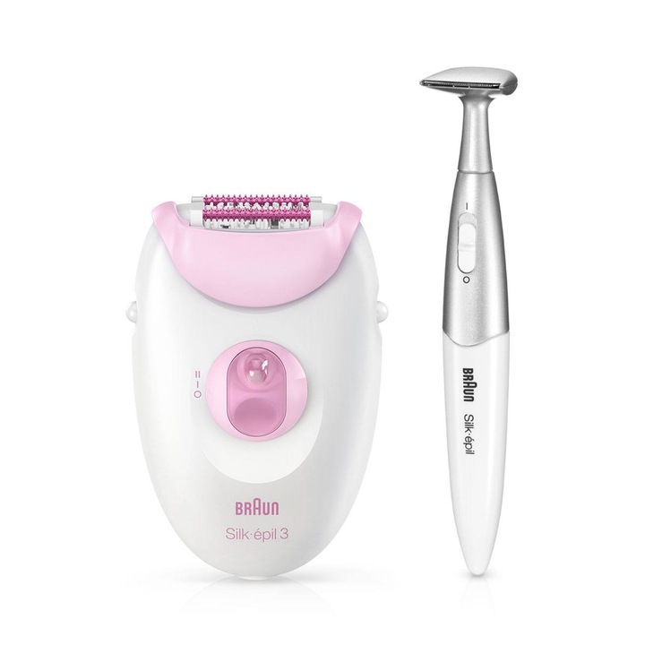 Braun SE3321 epilátor, 2 sebességfokozat, 20 csipeszes rendszer, 2 tartozékkal, fehér