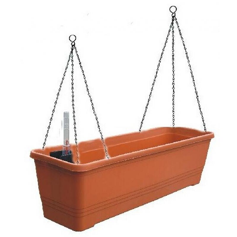 Jardiniera auto-udare BERGAMOT + LANT 60 cm, Terracotta