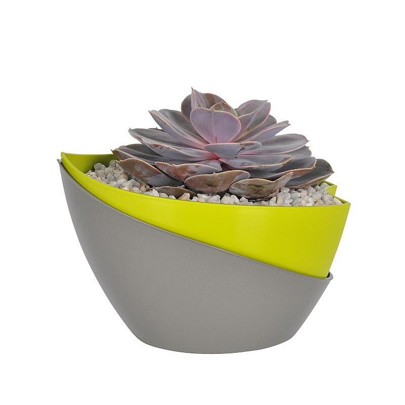 Ghivechi auto-udare DOPPIO 14 cm, LightGreen/LightAnthracite