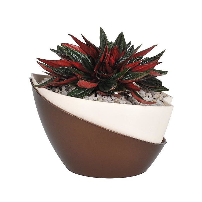 Ghivechi auto-udare DOPPIO 14 cm, LightIvory/Bronze(autumn)