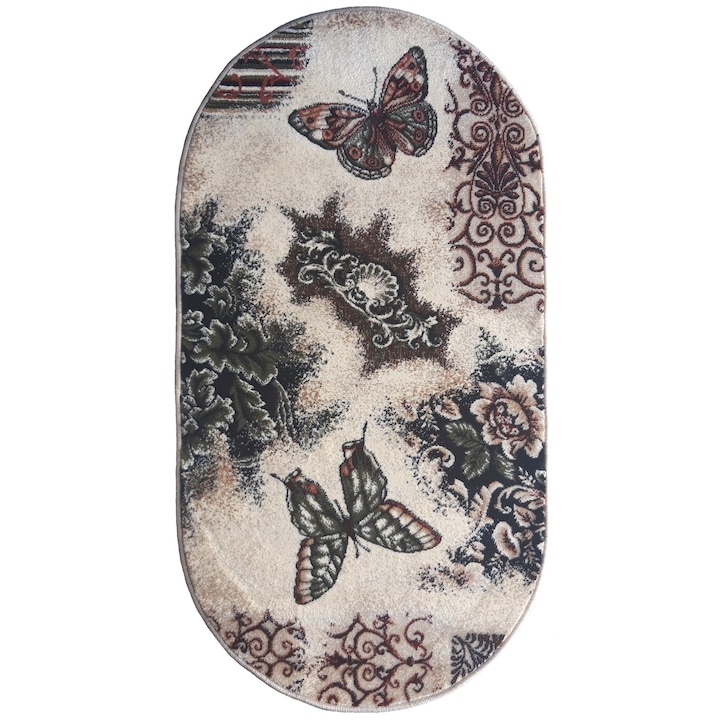 Килим Delta Carpet Lotos, 1607-110-0, Модерен, Пеперуди, Овална, Многоцветен, 200 x 300 см