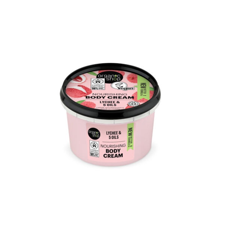 Organic Shop testápoló, pink licsi és 5 olaj, 250ml