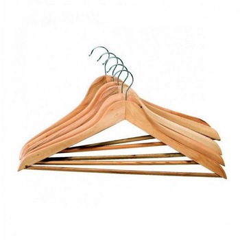 Set 6 bucati umerase din lemn natural, L 43 cm, culoare natur, lacuite Set 6 bucati umerase din lemn natural, L 43 cm, culoare natur, lacuite