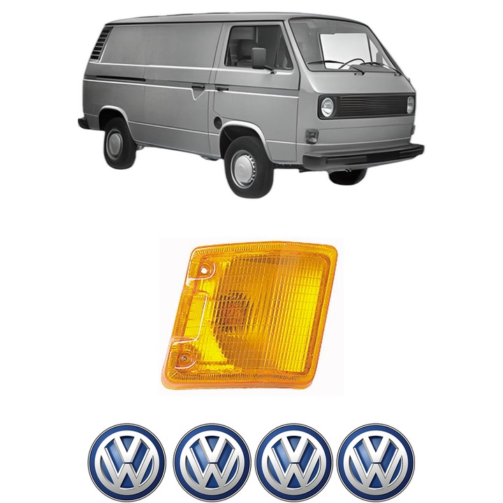 Semnalizator Fata Dreapta Volkswagen TRANSPORTER T3 Van (24_, 25_) din 1979-1992, Auto, Depo, 4 Stickere auto cu Volkswagen