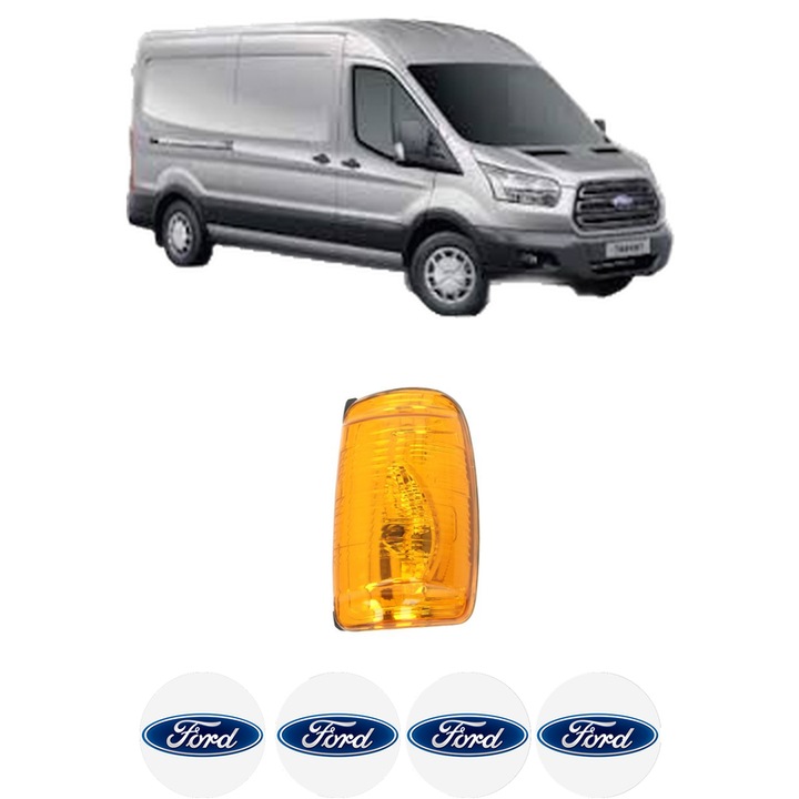 Indicator oglinda Partea Dreapta FORD TRANSIT V363 Van (FCD, FDD) din 2013-2024, Auto, Blic, 4 Stickere auto cu FORD