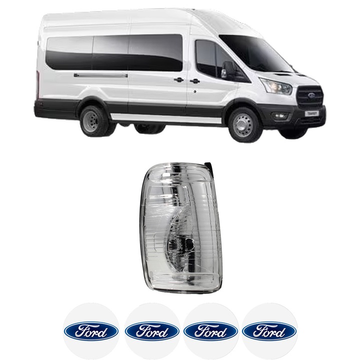 Indicator oglinda Partea Stanga FORD TRANSIT V363 Bus (FAD, FBD) din 2013-2024, Auto, Blic, 4 Stickere auto cu FORD