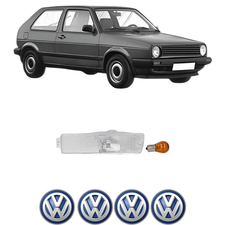 Semnalizator Fata Stanga Volkswagen GOLF II (19E, 1G1) din 1983-1992, Auto, Depo, 4 Stickere auto cu Volkswagen