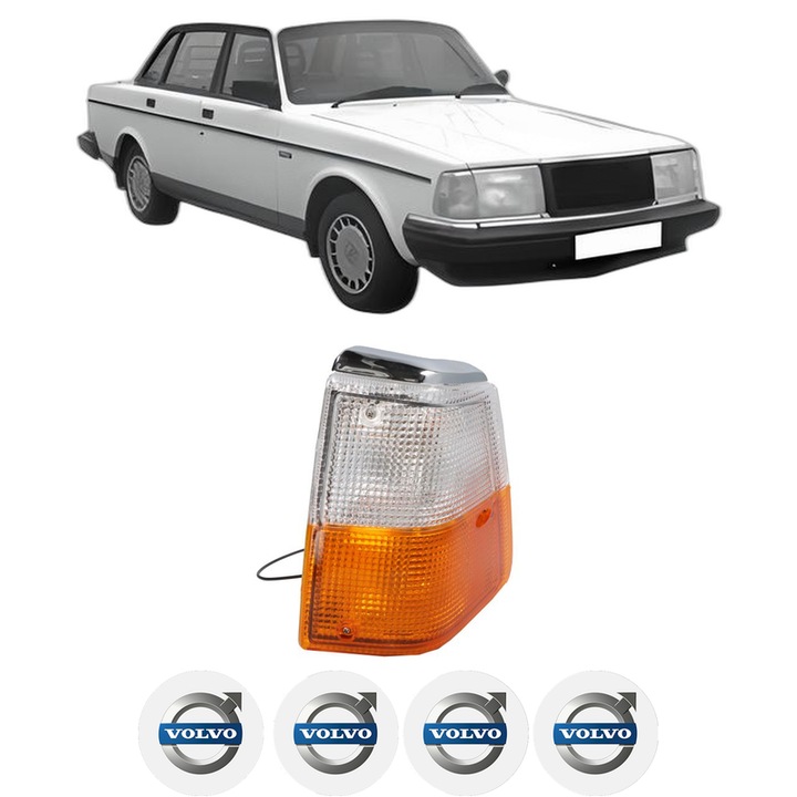 Semnalizator Fata Stanga VOLVO 240 (P242, P244) din 1974-1993, Auto, Depo, 4 Stickere auto cu VOLVO