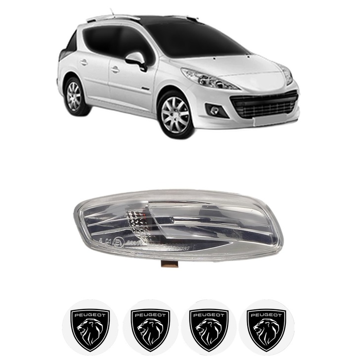 Indicator oglinda Partea Dreapta PEUGEOT 207 SW Estate Van (WK_) din 2007-2012, Auto, Blic, 4 Stickere auto cu PEUGEOT