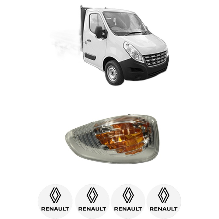 Indicator oglinda Partea Stanga RENAULT MASTER III Platform/Chassis (EV, HV, UV) din 2010-2019, Auto, Blic, 4 Stickere auto cu RENAULT