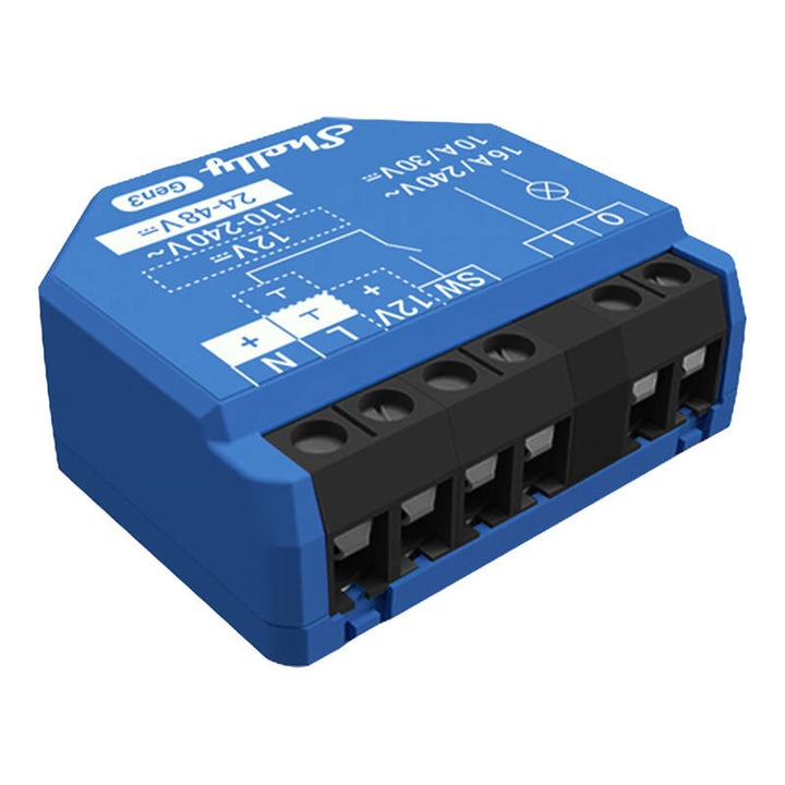 Releu inteligent Shelly 1 Mini GEN3, 1 canal, 8A