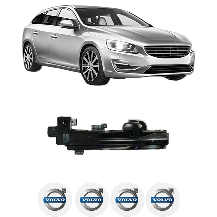 Indicator oglinda Partea Stanga VOLVO V60 I (155) din 2010-2018, Auto, Blic, 4 Stickere auto cu VOLVO