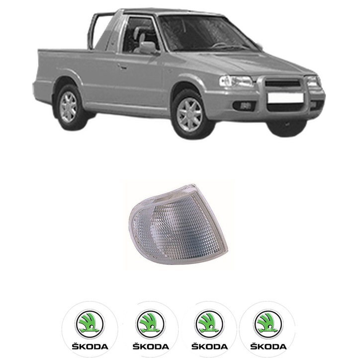Semnalizator Fata Stanga SKODA FELICIA I Pickup (6UF, 6U7) din 1995-2002, Auto, Depo, 4 Stickere auto cu SKODA