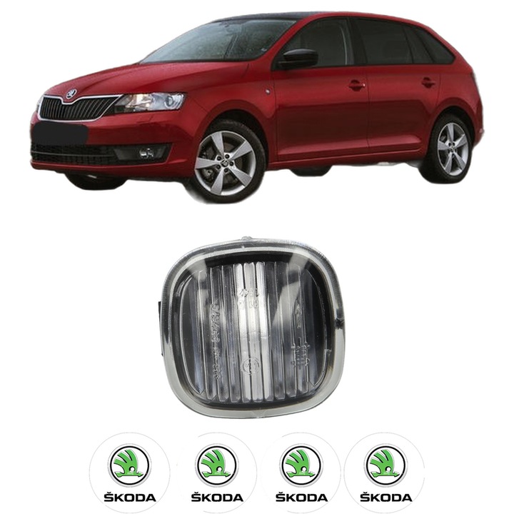 Semnalizator Partea Dreapta / Stanga SKODA RAPID Spaceback (NH1) din 2012-2019, Auto, Blic, 4 Stickere auto cu SKODA