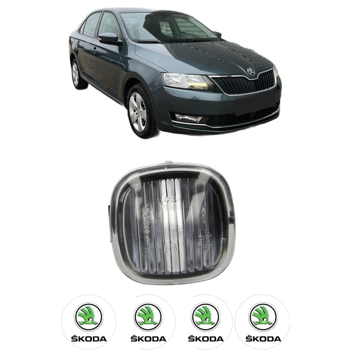 Semnalizator Partea Dreapta / Stanga SKODA RAPID (NH3, NK3, NK6) din 2012-2022, Auto, Blic, 4 Stickere auto cu SKODA