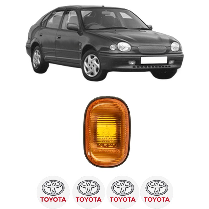 Semnalizator Partea Dreapta / Stanga TOYOTA COROLLA Liftback (_E11_) din 1997-2002, Auto, Depo, 4 Stickere auto cu TOYOTA