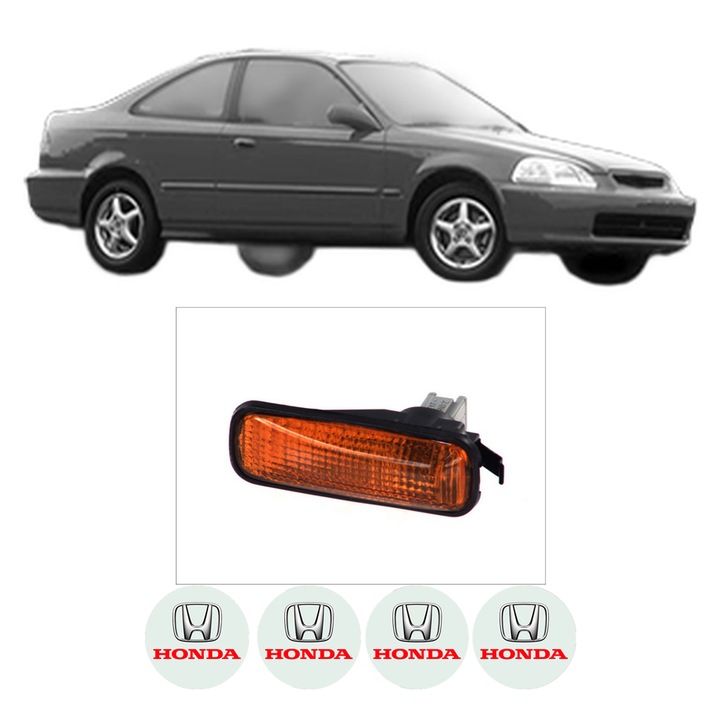 Semnalizator Partea Stanga HONDA CIVIC VI Saloon (EJ, EK, SO) din 1995-2001, Auto, Depo, 4 Stickere auto cu HONDA