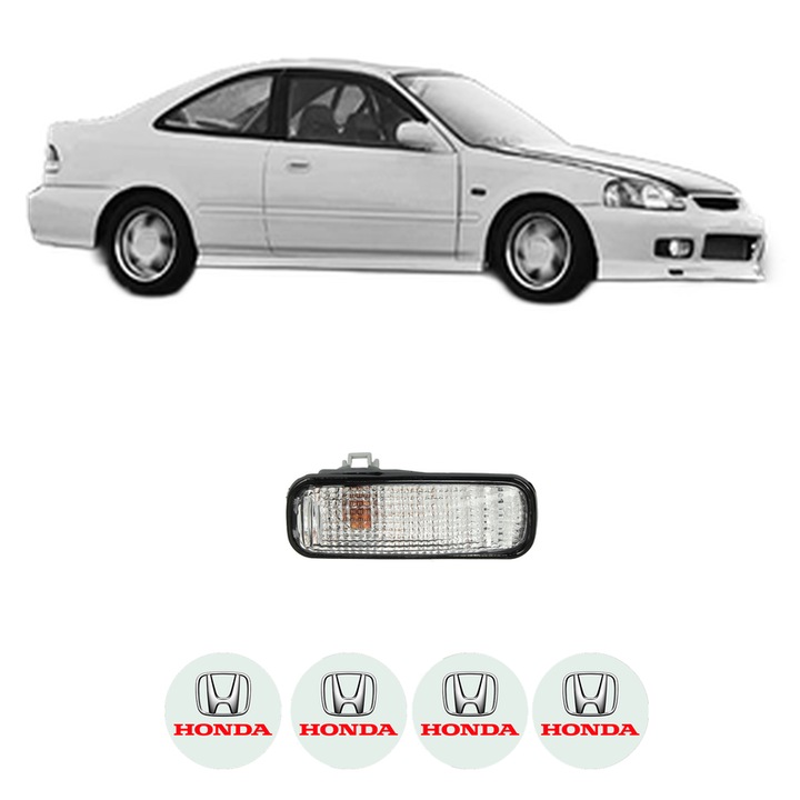 Semnalizator Partea Stanga HONDA CIVIC VI Coupe (EJ, EM1) din 1996-2000, Auto, Depo, 4 Stickere auto cu HONDA