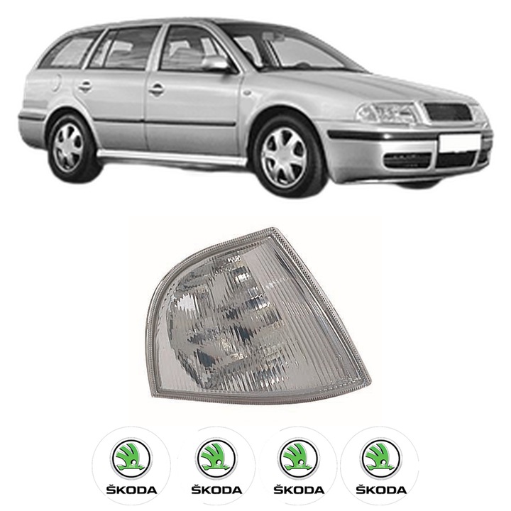 Semnalizator Fata Dreapta SKODA OCTAVIA I Combi (1U5) din 1998-2010, Auto, Depo, 4 Stickere auto cu SKODA