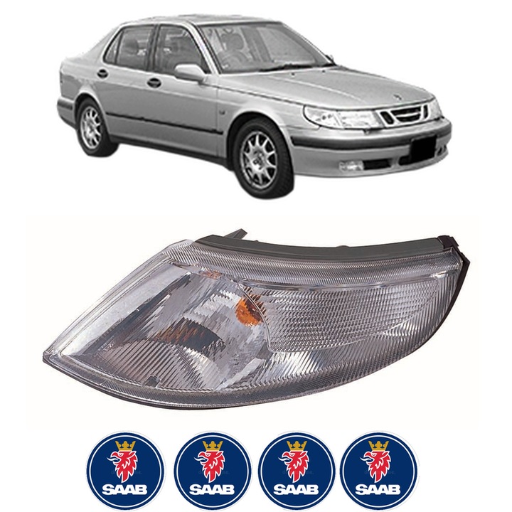 Semnalizator Fata Stanga SAAB 9-5 (YS3E) din 1997-2009, Auto, Depo, 4 Stickere auto cu SAAB