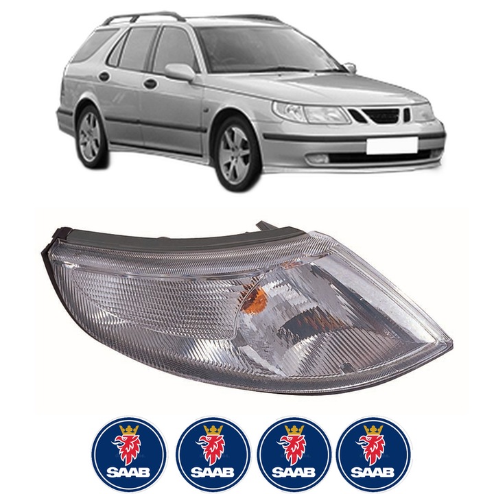 Semnalizator Fata Dreapta SAAB 9-5 Estate (YS3E) din 1998-2009, Auto, Depo, 4 Stickere auto cu SAAB