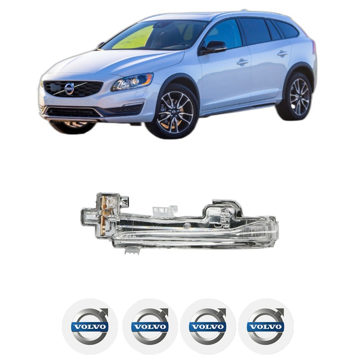 Semnalizator Partea Stanga VOLVO V60 I Cross Country (157) din 2015-2018, Auto, Blic, 4 Stickere auto cu VOLVO