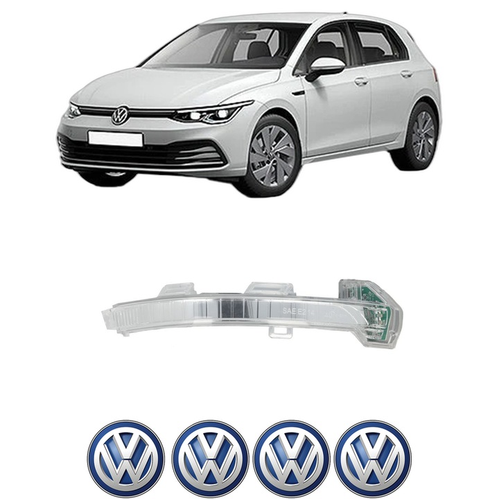 Semnalizator Oglinda Dreapta Volkswagen GOLF VIII (CD1, DA1) din 2019-2024, Auto, Blic, 4 Stickere auto cu Volkswagen