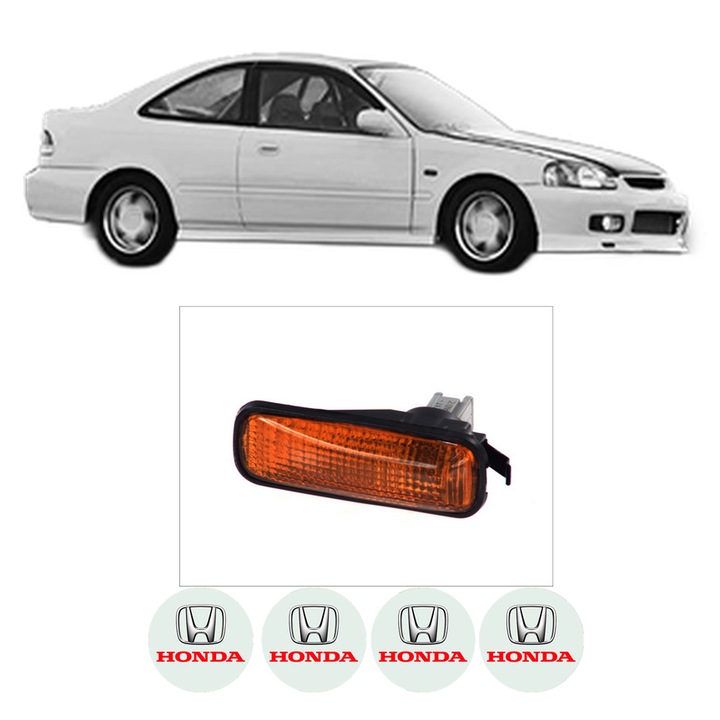Semnalizator Partea Stanga HONDA CIVIC VI Coupe (EJ, EM1) din 1996-2000, Auto, Depo, 4 Stickere auto cu HONDA