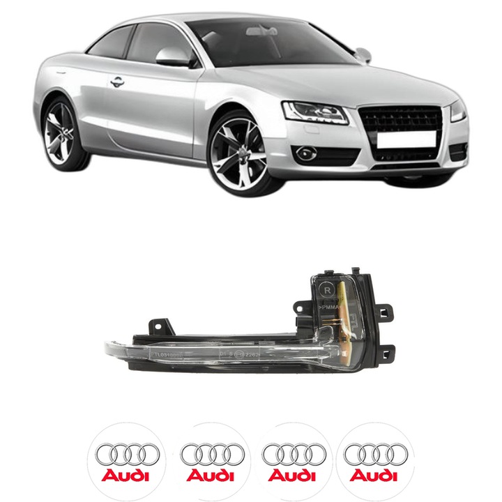 Semnalizator Partea Dreapta AUDI A5 (8T3) din 2007-2017, Auto, Blic, 4 Stickere auto cu AUDI