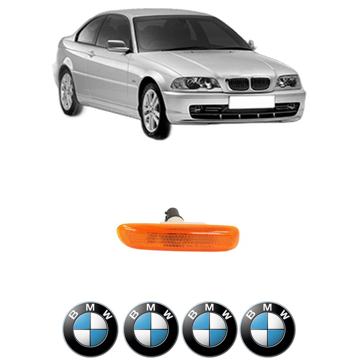 Semnalizator Partea Stanga BMW Seria 3 (E46) din 1997-2005, Auto, Depo, 4 Stickere auto cu BMW Seria
