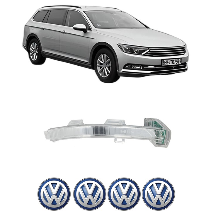 Semnalizator Oglinda Dreapta Volkswagen PASSAT ALLTRACK B8 Variant (3G5, CB5) din 2015-2024, Auto, Blic, 4 Stickere auto cu Volkswagen